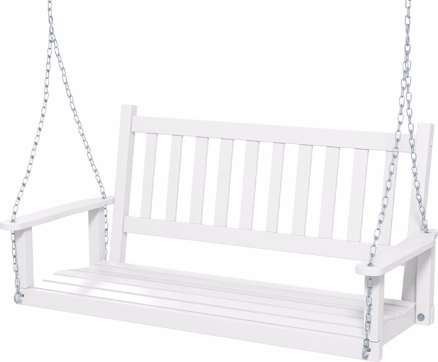 COSTWAY Altalena da giardino a 2 posti, panca sospesa in legno massiccio, altalena Hollywood fino a 230 kg 136x67x63 cm