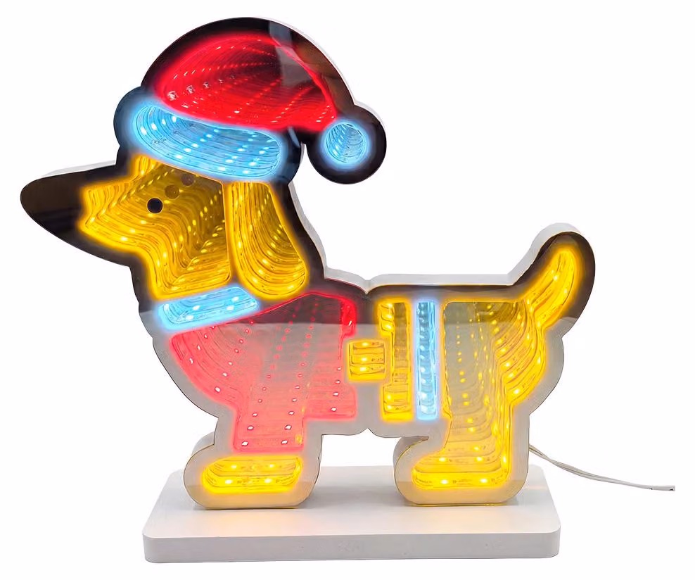 Lampada da tavolo Clayre & Eef, modello cane, colore marrone, realizzata in plastica
