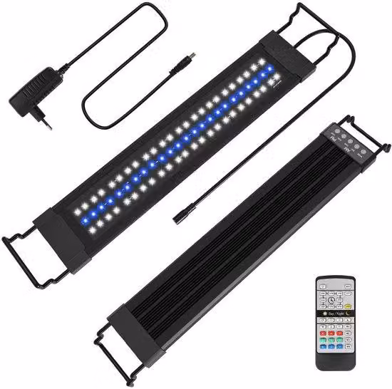 Lampada LED per acquari con telecomando, 18 W, 50,5 cm
