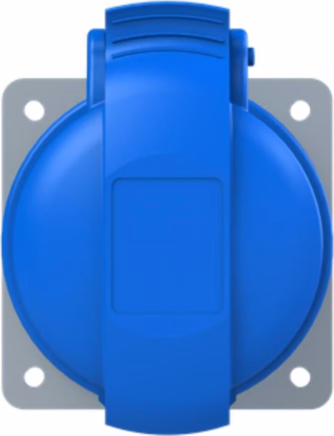 Amphenol Presa da incasso CEE da 32 ampere a 3 poli (2P+PE) femmina, codifica 6h blu 200/250 V frequenza 50 e 60 Hz - 1