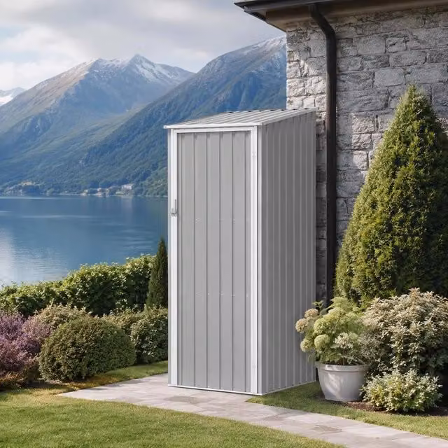 Garden Shed, Grey, 87x98x159 Cm, Galvanized Steel