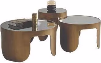 Luxuriöse Couchtisch Garnitur Designer 3x Kaffeetische Rundtisch Set