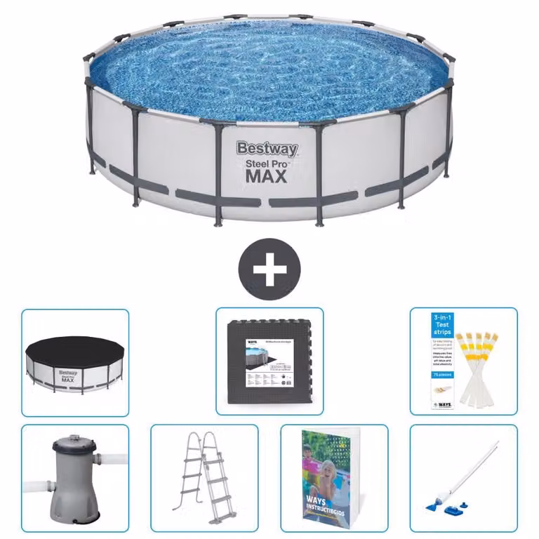 Piscina gonfiabile Bestway Steel Pro MAX, rotonda, 427x122 cm, composta da 6 parti, modello S610