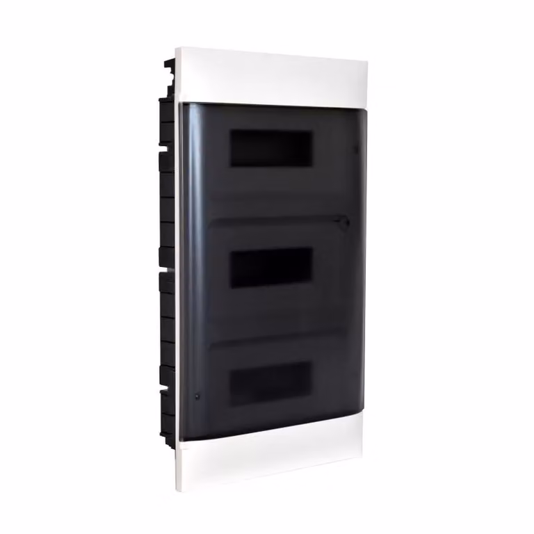 Distributore da incasso Legrand Praktibox S, con sportello in vetro fumé, bianco, 3x 12 moduli 135153