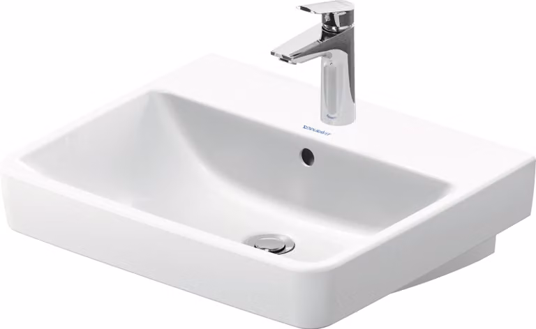 Duravit No.1 lavabo, 1 trou de robinetterie, avec trop-plein, 550x460mm, partie inférieure vitrifiée, 2375550000, 2375550000