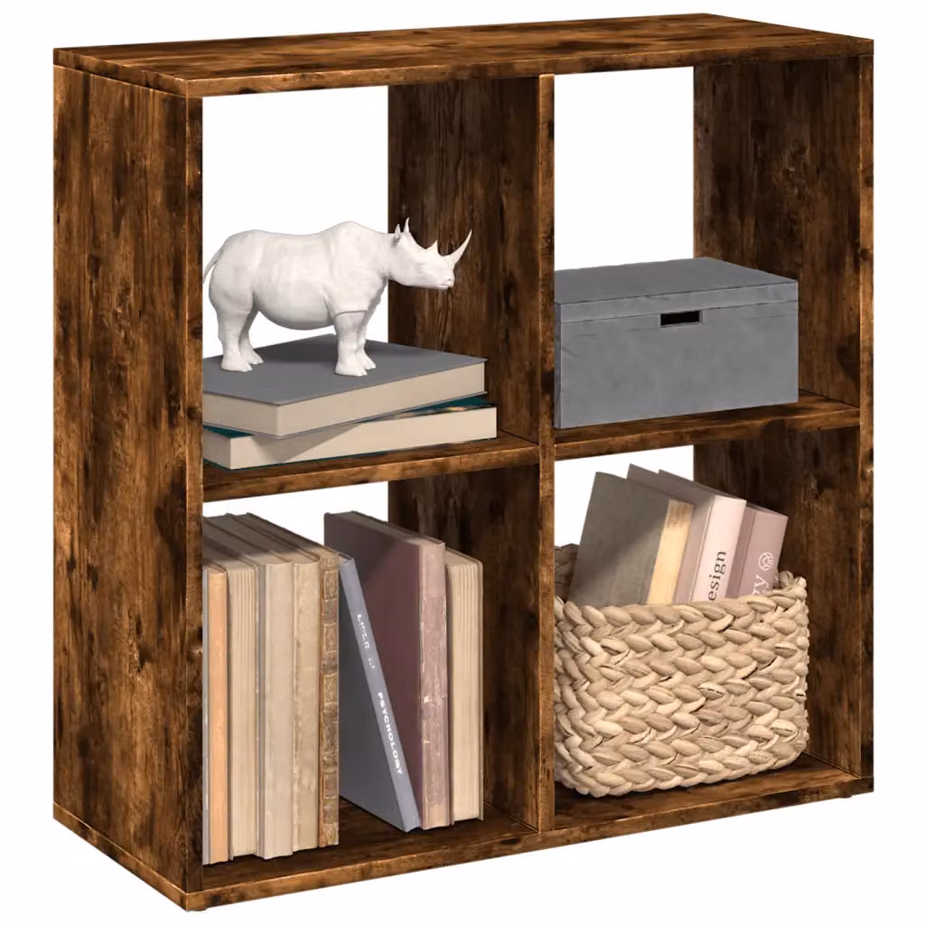 Libreria Divisorio moderna vidaXL in MDF color Rovere Fumo L: 69,5 cm, P: 29 cm, H: 69,5 cm
