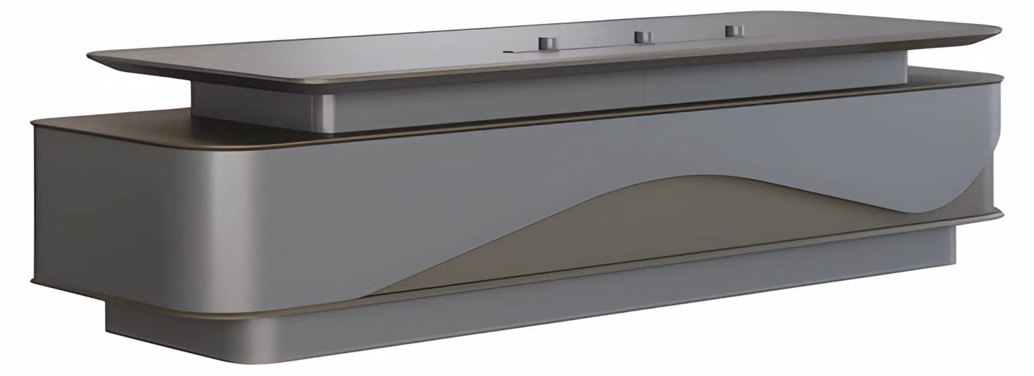 Schreibtisch Chefzimmer Modern Grau Schwarz Stauraum Kabelmanagement Luxus