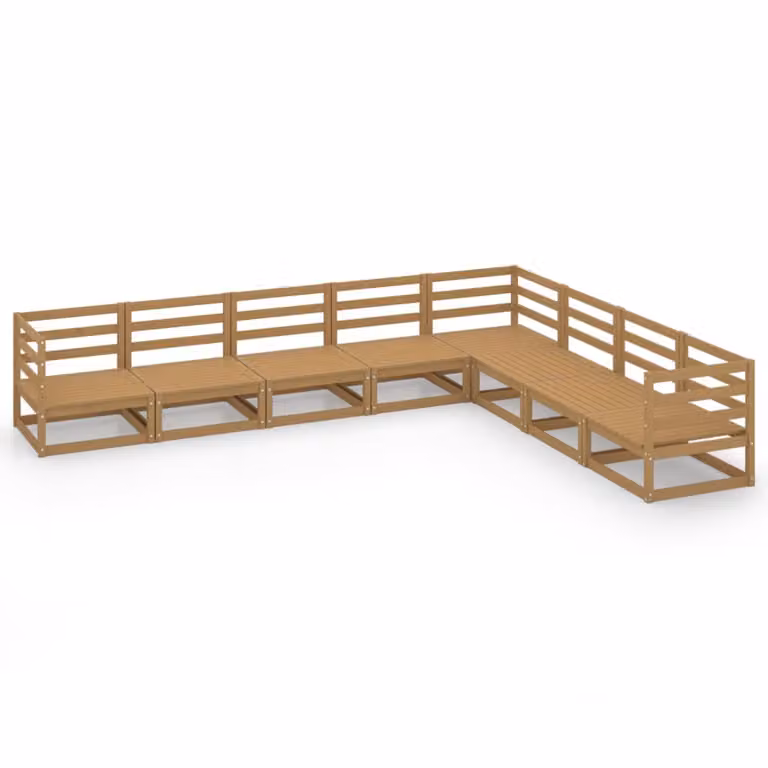 vidaXL set salotto da giardino 8 pezzi in legno di pino massiccio marrone miele