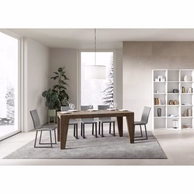 Tavolo allungabile moderno Itamoby marrone con piano rettangolare L: 90 cm, P: 180/284 cm, H: 77 cm – 2