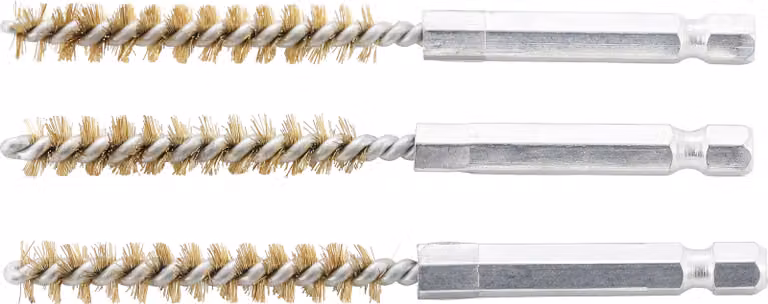 BGS spazzola in ottone 8 mm esagono esterno 6,3 mm (1/4") 3 pezzi - 3078-8-M