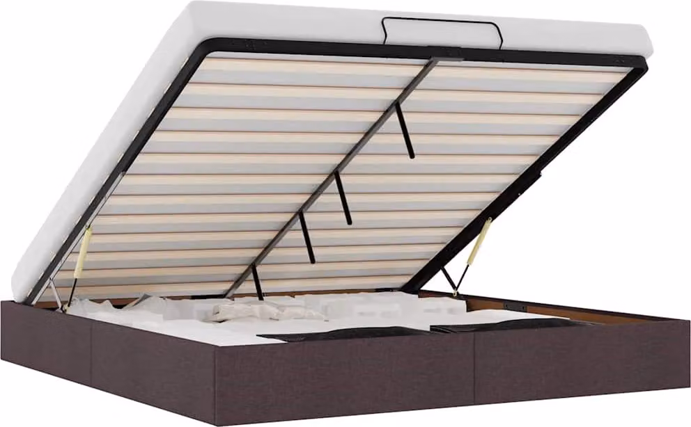 vidaXL Ottoman letto senza materasso marrone scuro 180x200 cm tessuto