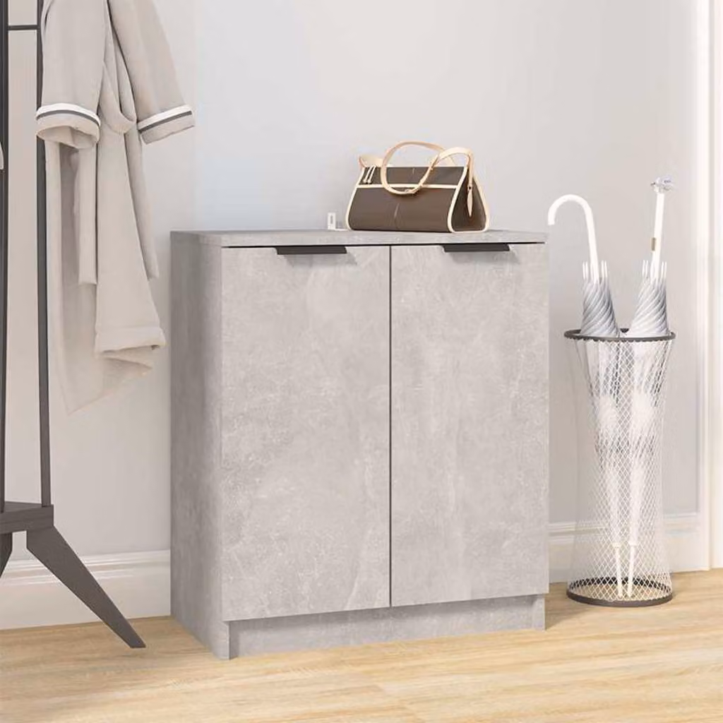 Scarpiera moderna vidaXL in legno multistrato grigio con scomparti basculanti, L: 59 cm, P: 35 cm, H: 70 cm