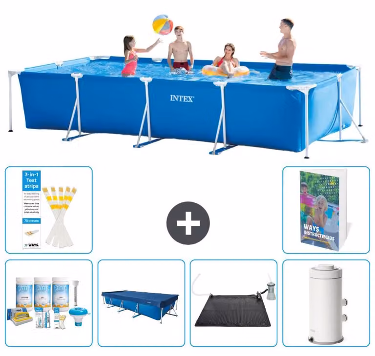 Piscina fuori terra rettangolare - 450x220x84 cm - composta da 5 elementi - modello S132
