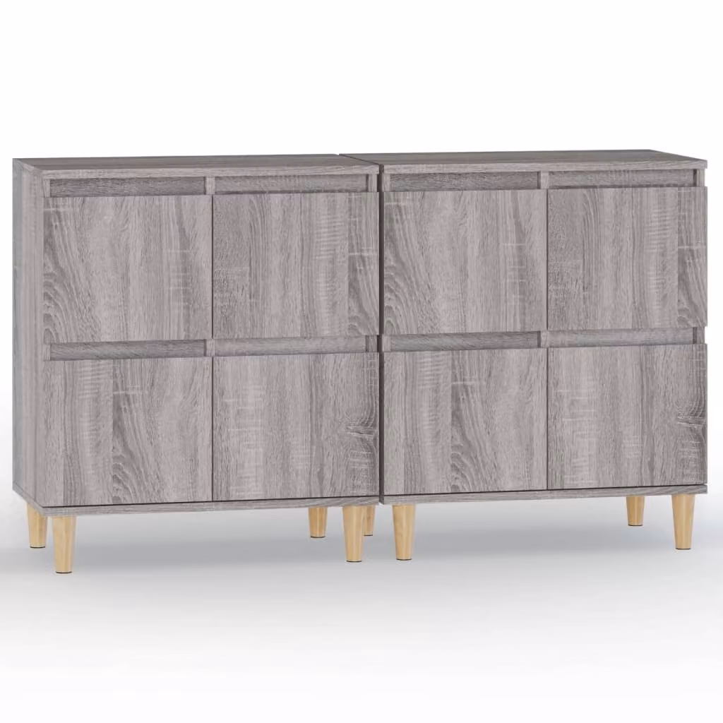 Credenze 2pz Grigio Sonoma 60x35x70 cm in Legno Multistrato