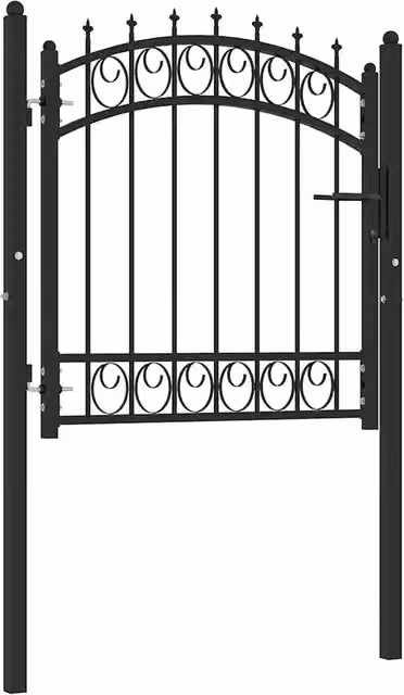 Cancello singolo a battente vidaXL in acciaio nero, L: 104 cm, H: 97 cm