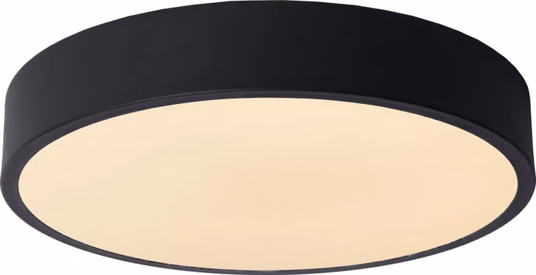 Plafond 30 cm LED 18W nero rotondo UNAR Lucide