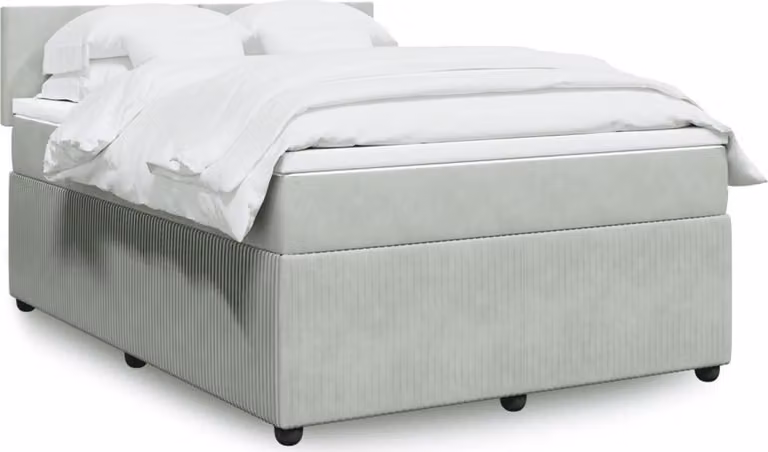 Maison Exclusive - Giroletto a Molle con Materasso Grigio Chiaro 160x200cm Velluto