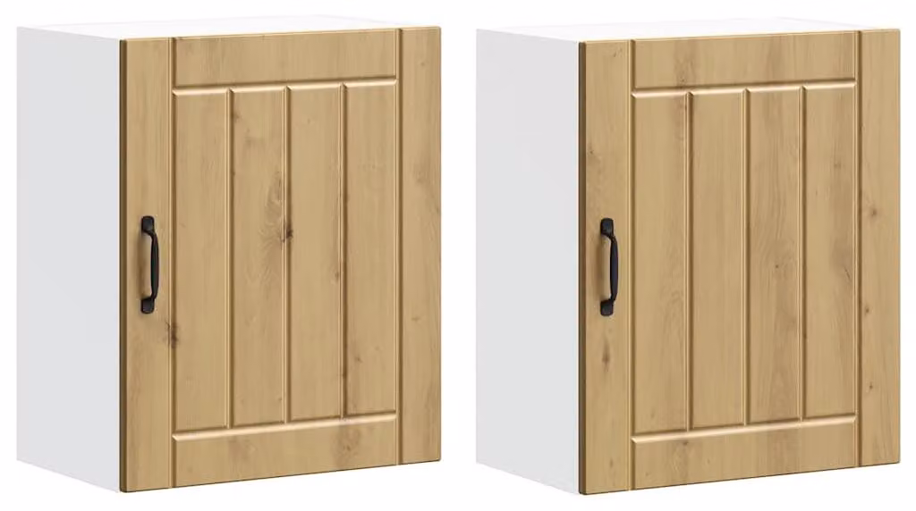 Pensili da cucina 2 pz Lucca in Legno Multistrato Rovere Artigianale