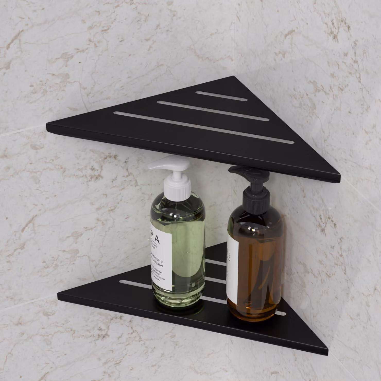 Mensole angolari in acciaio inossidabile, 2 pezzi, 35 x 25 cm, per il bagno