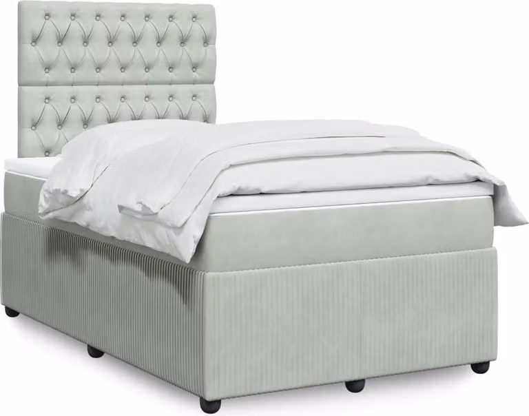Maison Exclusive - Letto boxspring con materasso grigio chiaro 120x200 cm velluto