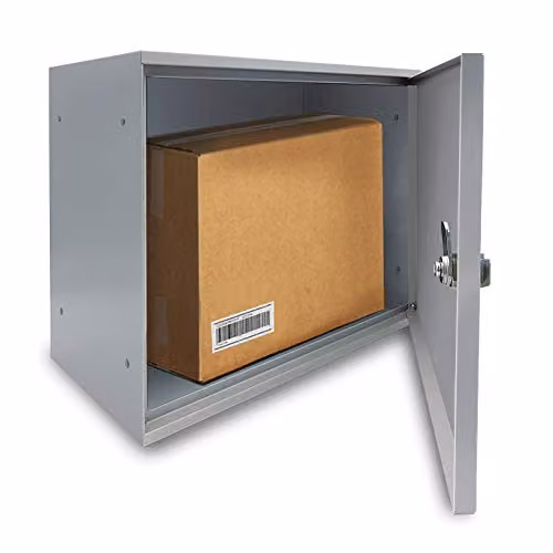 ALUBOX EASYBOX Cassetta Per Pacchi Corriere 33X27X40 Cm Cassetta Postale Pacchi In Lamiera Zincata (ARGENTO)