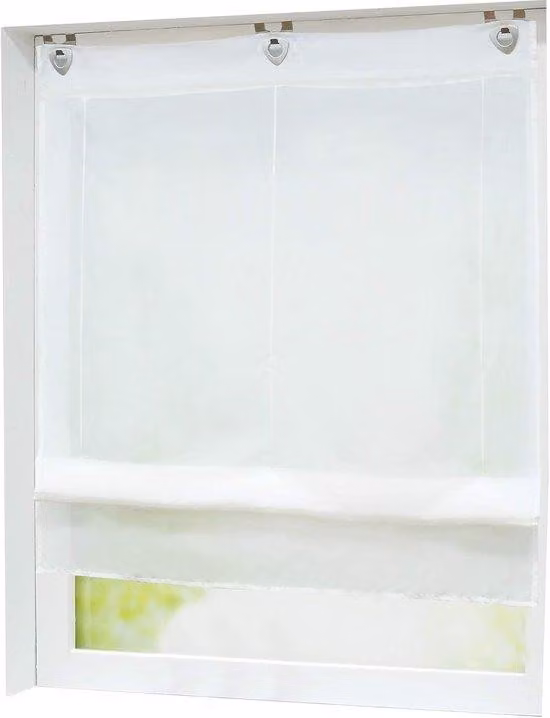 Tenda a rullo in vetro - trasparente - 1 pezzo - bianco - poliestere - 80 x 130 cm