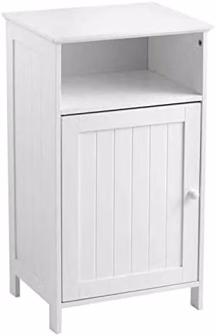 Mobile da bagno in legno con anta singola e ripiano regolabile, per camera da letto, soggiorno, 40 x 30 x 70 cm, bianco