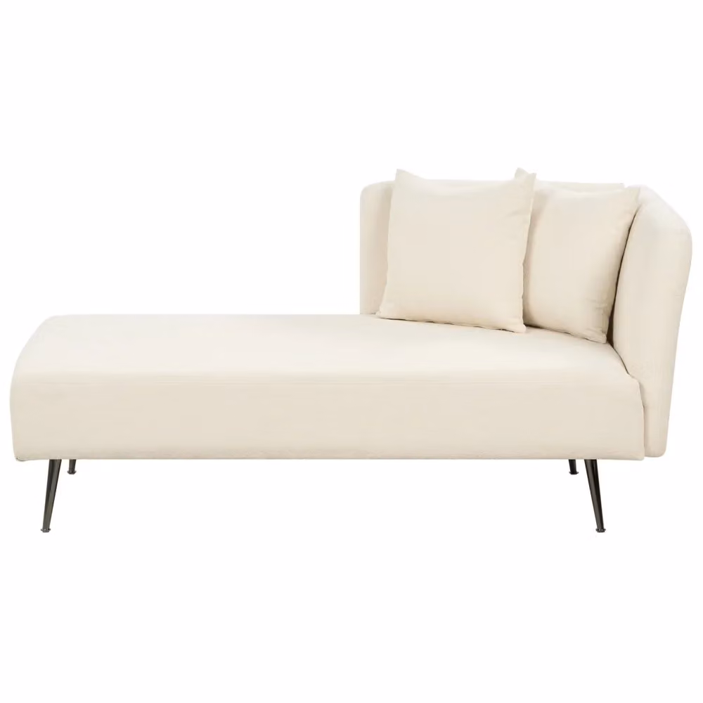 Chaise Lounge BELIANI in bouclé bianco con cuscini decorativi, design moderno, lato destro, L/P/H: 156 x 77 x 75 cm – 2