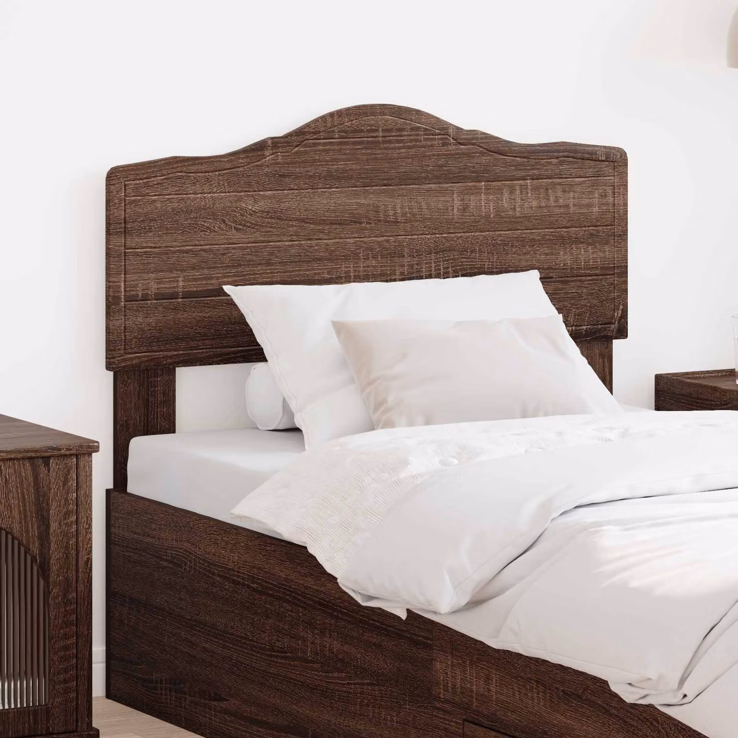 Testiera per letto vidaXL in legno ingegnerizzato marrone con design minimalista