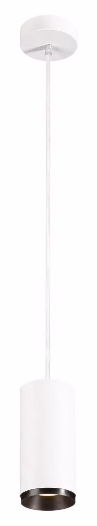 NUMINO Lampada a sospensione LED per interni con taglio di fase SLV Dimensioni: 18,5 x 8,5 cm, Colore: bianco/nero, Temperatura colore: 3000 Kelvin, Angolo di emissione: 24 gradi