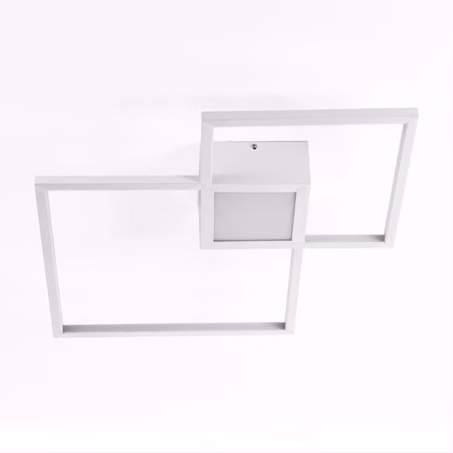 Plafoniera LED Orestel Lucchetta in metallo bianca per esterno e giardino L: 54 cm, P: 54 cm, H: 8 cm – 1