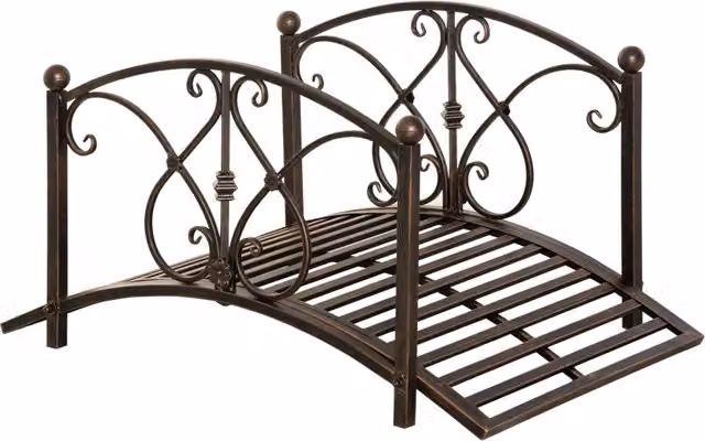 Ponticello da Giardino in Metallo GIORDANOSHOP Colore Nero e Bronzo L/P/H: 99 x 68 x 53 cm