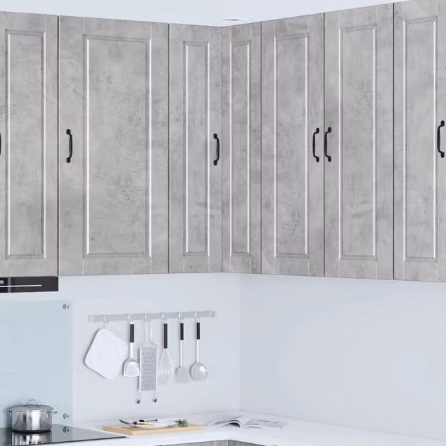 Mobile angolare a parete PORTO vidaXL Grigio, design moderno per cucina o soggiorno
