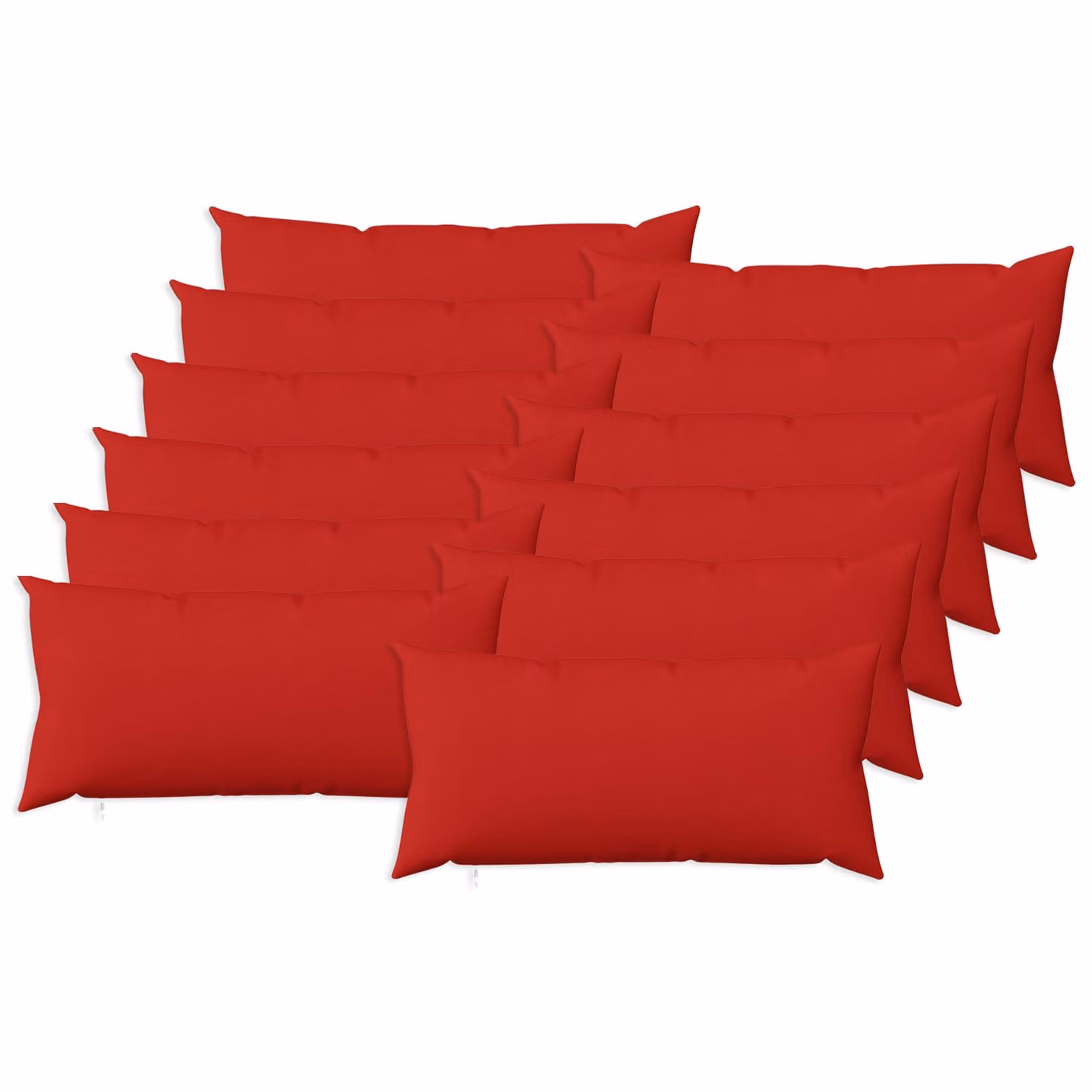 Set di 12 cuscini vidaXL HEERLEN rossi in tessuto con fodera lavabile L/P/H: 40 x 40 x 24 cm