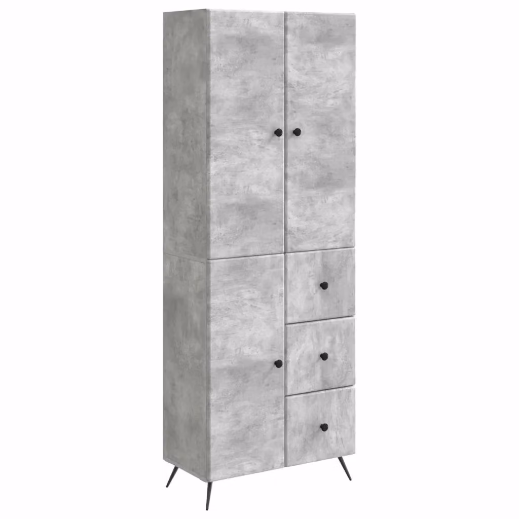 Set di 2 armadi moderni vidaXL in legno MDF grigio opaco con serratura e ripiani interni – 2