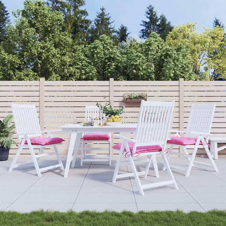 Set di 4 cuscini per sedia quadrati vidaXL in tessuto Oxford rosa, traspiranti e idrorepellenti, L 50 x P 50 x H 7 cm