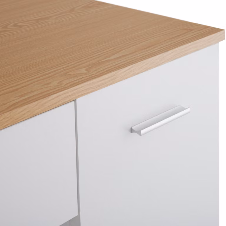 Tavolino da trucco moderno TecTake GmbH in bianco e faggio L/P/H: 137.5 x 90 x 40 cm