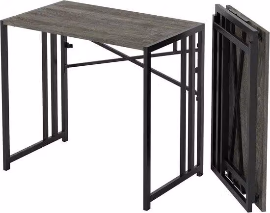Tavolo da gaming - pieghevole - nero - rovere - 90 cm