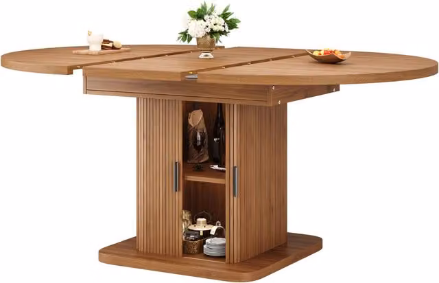 Tavolo da pranzo allungabile 110-149,8x110x75 cm in MDF e metallo noce o nero