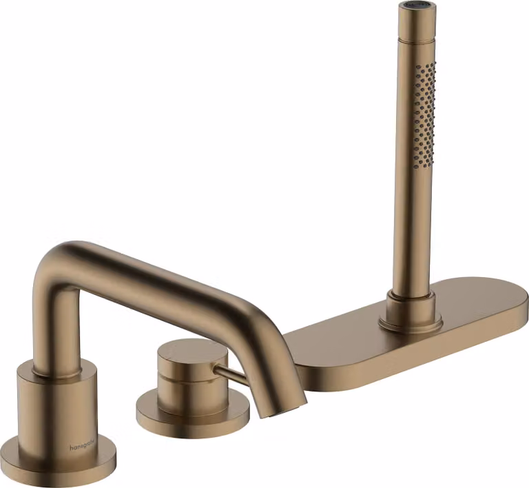 Mitigeur monocommande de baignoire hansgrohe Tecturis S, 3 trous, avec sBox, portée de 194 mm, 73447140, 73447140