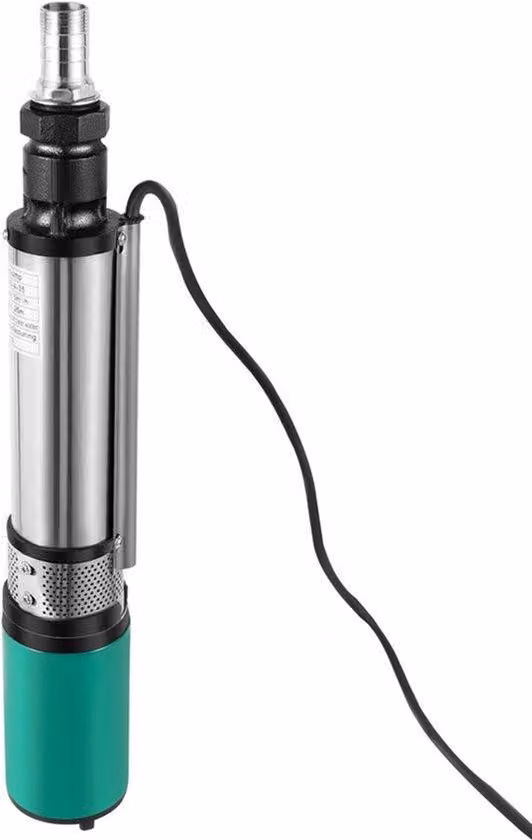 Pompa sommergibile per pozzi profondi - 24V, 320W - Portata massima: 25 metri - Realizzata in acciaio inossidabile e rame