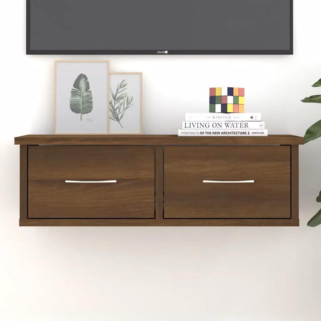 Armadietto da parete vidaXL in legno multistrato color rovere marrone L: 60 cm, P: 26 cm, H: 18,5 cm