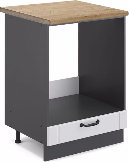 Mobile per forno da incasso Fame-Line Vicco Bianco rustico e Antracite con Rovere, L: 60 cm, H: 82 cm