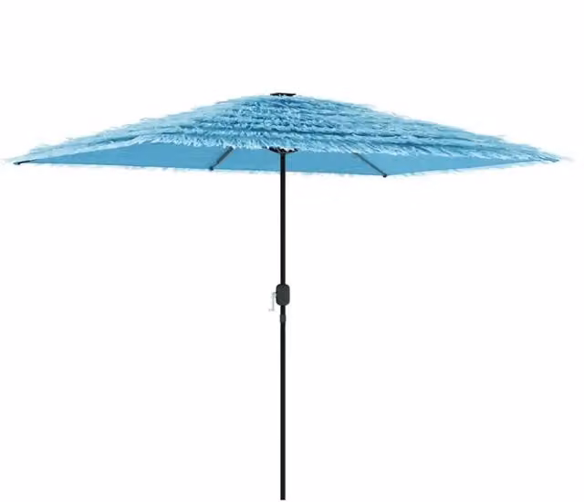 Ombrello da giardino con palo centrale in acciaio e copertura in poliestere blu L: 300 cm, P: 200 cm, H: 250 cm