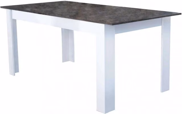 Tavolo Allungabile Gemma 160/200x90x75 h cm in Truciolare bilaminato Bianco e Grigio effetto Cemento