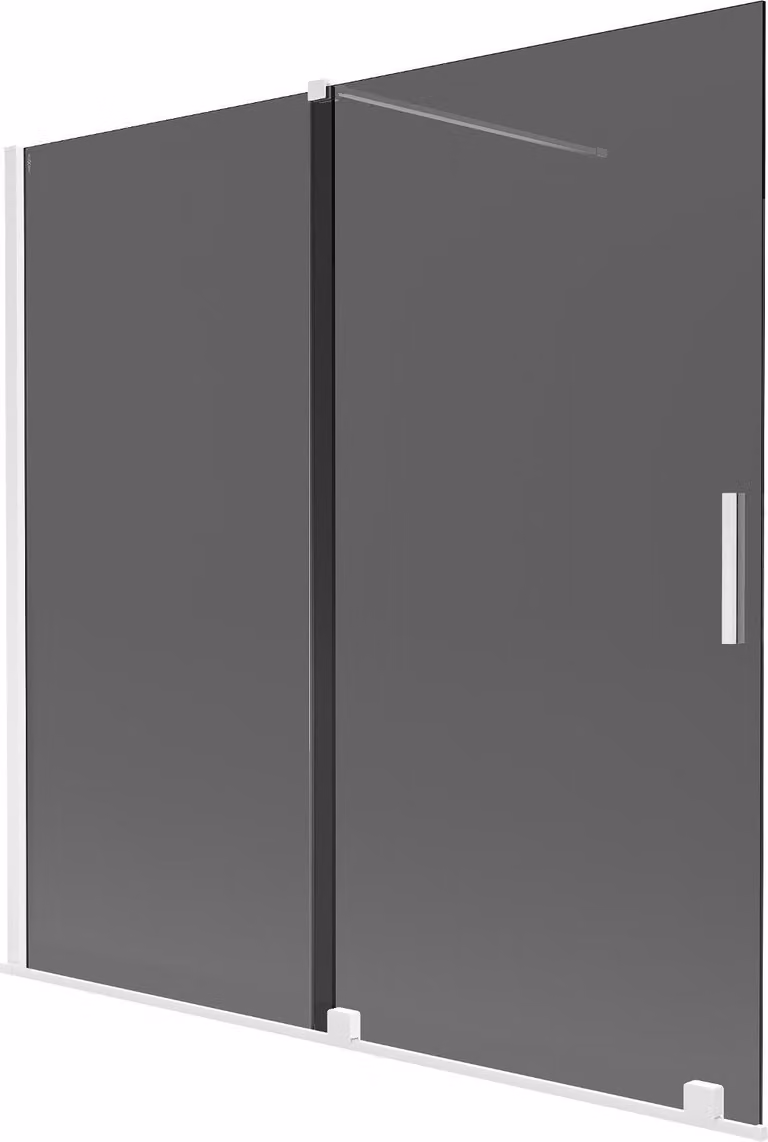 Mexen Velar paratia vasca da bagno scorrevole a 2 ante 160 x 150 cm, grafite, bianco - 896-160-000-41-20