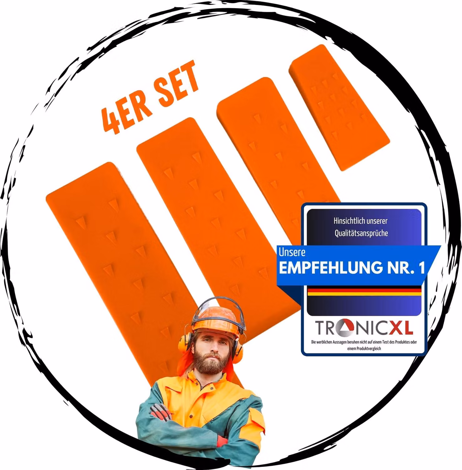 Set da 4 cunei da abbattimento professionali per tronchi, spaccalegna, abbattimento alberi, cunei di rinforzo, cunei per ceppi, cunei di spinta