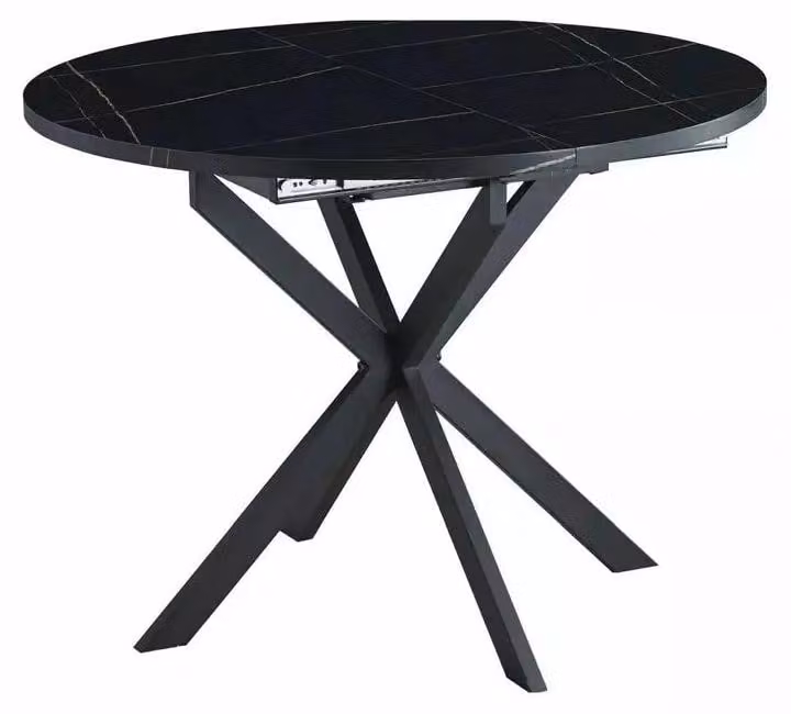 FURNLUX, tavolo da pranzo Gaston, nero, 100 cm / Colore principale: nero / Dimensioni: