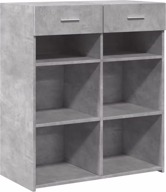Credenza Buffet da pranzo in legno multistrato Grigio Cemento L: 80 cm, P: 42,5 cm, H: 93 cm – 1