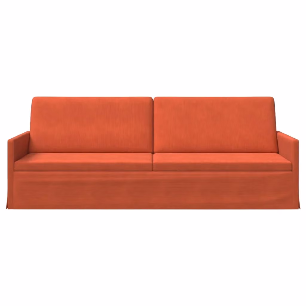 Divano a 3 posti moderno vidaXL in tessuto rosso arancio con struttura in metallo L: 220 cm, P: 81 cm, H: 82 cm – 2